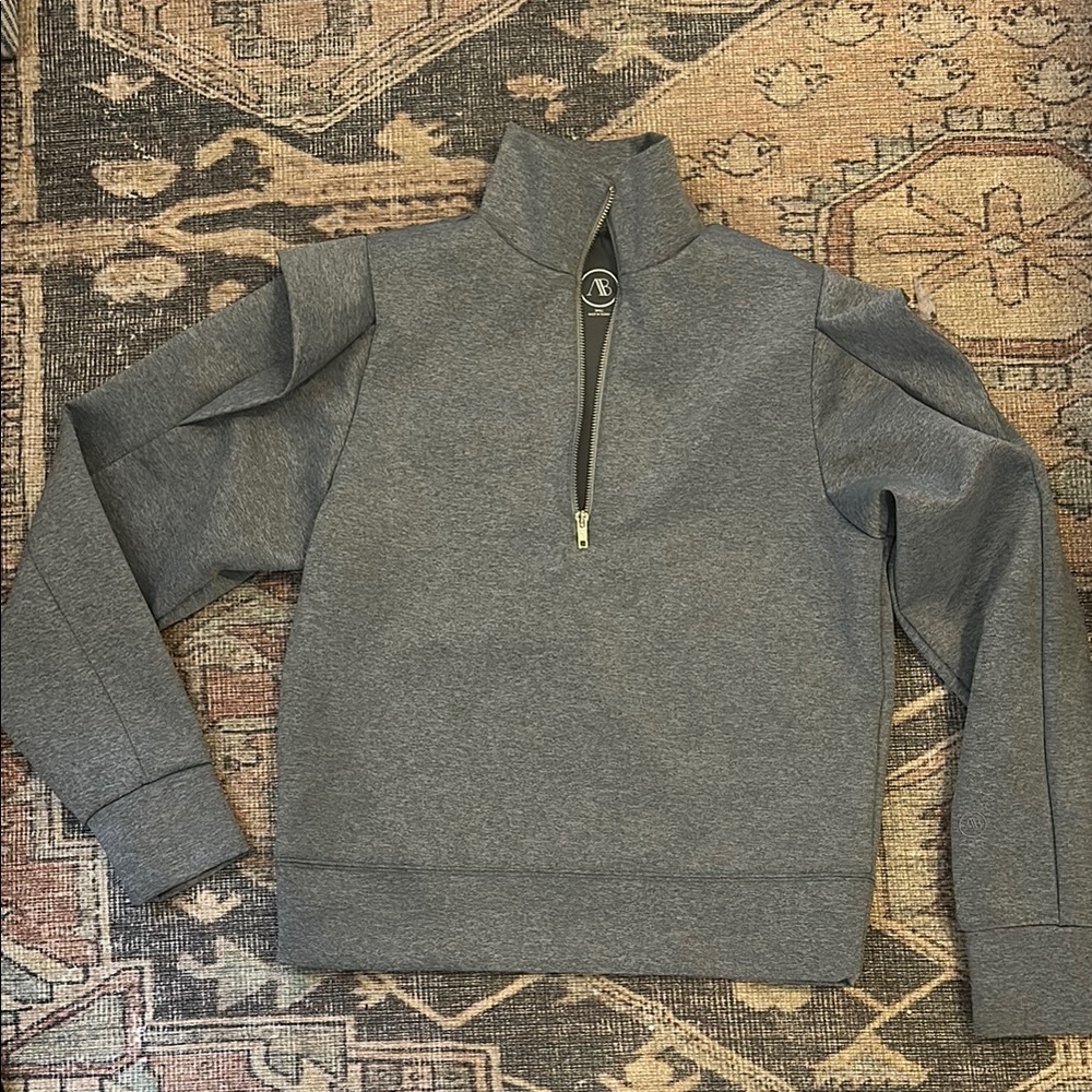 Addison Bay Gray Quarter Zip Up Top with Cozy Fit